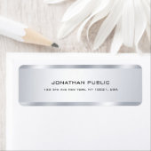 Faux Silver Modern Minimalist Professional Elegant Etiket (Insitu)