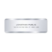 Faux Silver Modern Minimalist Professional Elegant Etiket (Voorkant)