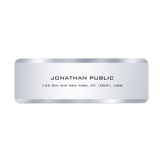 Faux Silver Modern Minimalist Professional Elegant Etiket (Voorkant)