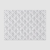 Faux Silver Modern Pattern White Achtergrond Tissuepapier (Voorkant)