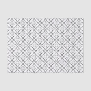 Faux Silver Modern Pattern White Achtergrond Tissuepapier