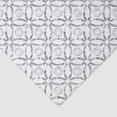 Faux Silver Modern Pattern White Achtergrond Tissuepapier (Detail)