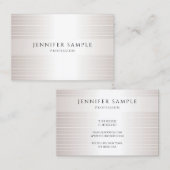 Faux Silver Modern Simple Elegant Trendy Sjabloon Visitekaartje (Voorkant / Achterkant)