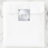 Faux Silver Modern Sjabloon Voeg Jouw tekst Elegan Vierkante Sticker (Tas)