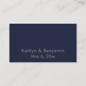 Faux Silver op Navy Wedding Website Insert Kaart (Achterkant)