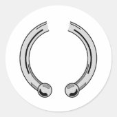 Faux Silver Piecing Ronde Sticker (Voorkant)