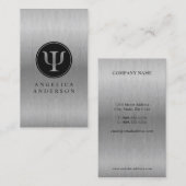 Faux Silver Psycholoog Psi Symbol Visitekaartje (Voorkant / Achterkant)