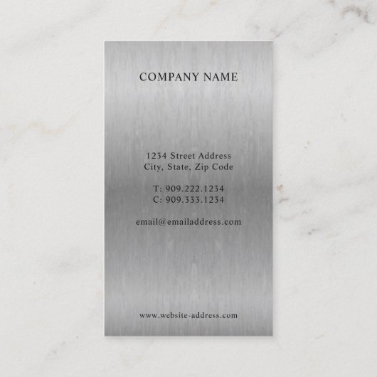 Faux Silver Psycholoog Psi Symbol Visitekaartje (Achterkant)