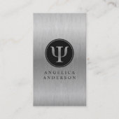 Faux Silver Psycholoog Psi Symbol Visitekaartje (Voorkant)
