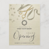 FAUX SILVER RIBBON CUTTING GRAND OPENEN INVITE BRIEFKAART (Voorkant)