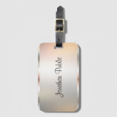 Faux Silver Script Name Typography Sjabloon Bagagelabel (Voorkant (verticaal))