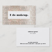 Faux Silver Sequin Bold Typography Makeup Artist Visitekaartje (Voorkant / Achterkant)