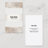 Faux Silver Sequin Stripes Beauty Salon Visitekaartje (Voorkant / Achterkant)