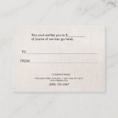 Faux Silver Sequins Beauty Gift Certificate Kortingskaartje (Achterkant)