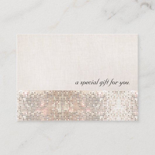 Faux Silver Sequins Beauty Gift Certificate Kortingskaartje (Voorkant)