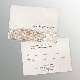 Faux Silver Sequins Beauty Gift Certificate Kortingskaartje