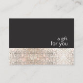Faux Silver Sequins Black Salon Cadeaubon Kortingskaartje (Voorkant)