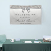 Faux Silver Sequins Bow Diamond Vrijgezellenfeest Spandoek (Beurs)