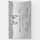 Faux Silver Sequins Bow Diamond Vrijgezellenfeest Spandoek (Verticaal)