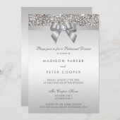 Faux Silver Sequins Bow repetitie diner Kaart (Voorkant / Achterkant)