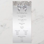 Faux Silver Sequins Bow Wedding Programma Programmakaart (Achterkant)