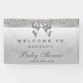 Faux Silver Sequins Diamond Bow Baby shower Spandoek (Horizontaal)