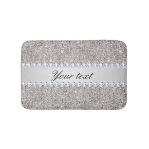 Faux Silver Sequins en Diamonds Badmat