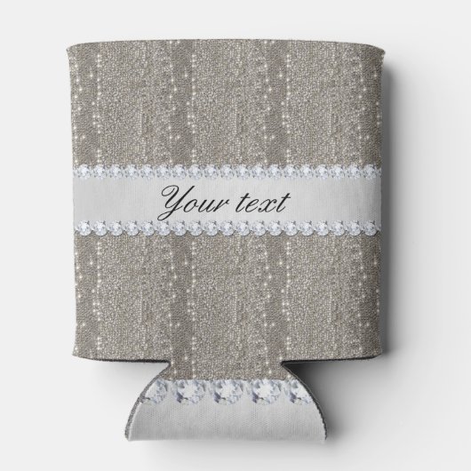 Faux Silver Sequins en Diamonds Blikjeskoeler (Achterkant)