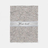 Faux Silver Sequins en Diamonds Fleece Deken (Voorkant)