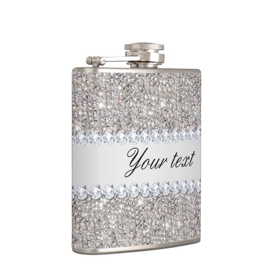 Faux Silver Sequins en Diamonds Heupfles (Rechts)