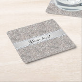 Faux Silver Sequins en Diamonds Kartonnen Onderzetters (Schuin)