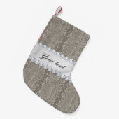 Faux Silver Sequins en Diamonds Kleine Kerstsok (Voorkant (Hangend))