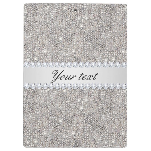 Faux Silver Sequins en Diamonds Klembord (Achterkant)