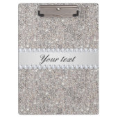 Faux Silver Sequins en Diamonds Klembord (Voorkant)