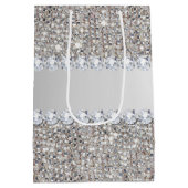 Faux Silver Sequins en Diamonds Medium Cadeauzakje (Achterkant)