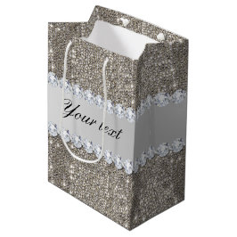 Faux Silver Sequins en Diamonds Medium Cadeauzakje