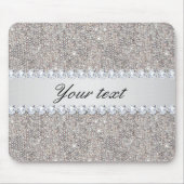 Faux Silver Sequins en Diamonds Muismat (Voorkant)