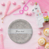 Faux Silver Sequins en Diamonds Papieren Bordje (Feest)