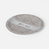 Faux Silver Sequins en Diamonds Papieren Bordje (Gekanteld)