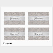 Faux Silver Sequins en Diamonds Rechthoekige Sticker (Vel)