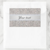 Faux Silver Sequins en Diamonds Rechthoekige Sticker (Tas)