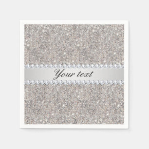 Faux Silver Sequins en Diamonds Servet