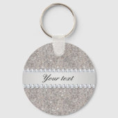 Faux Silver Sequins en Diamonds Sleutelhanger (Voorkant)