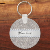 Faux Silver Sequins en Diamonds Sleutelhanger (Voorkant)
