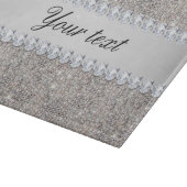 Faux Silver Sequins en Diamonds Snijplank (Hoek)