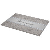 Faux Silver Sequins en Diamonds Snijplank (Hoek)