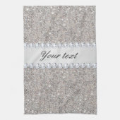 Faux Silver Sequins en Diamonds Theedoek (Verticaal)