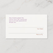 Faux Silver Sequins klantverwijzingssalon Aanbevelingskaartje (Achterkant)