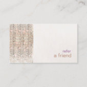 Faux Silver Sequins klantverwijzingssalon Aanbevelingskaartje (Voorkant)