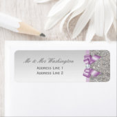 Faux Silver Sequins Lila Boog en Diamant Etiket (Insitu)